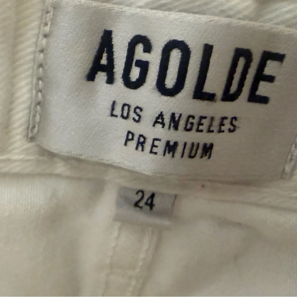 Agolde White Denim Cutoff Jean Shorts